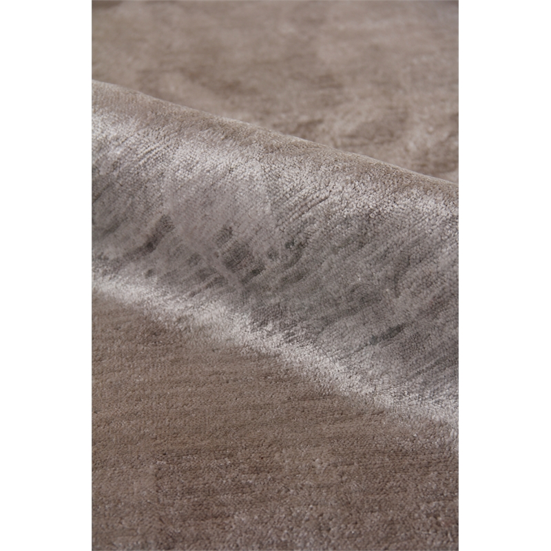 Antique'D Silk Hand-Knotted Bamboo Silk Ivory/Silver 6'x9' Area Rug