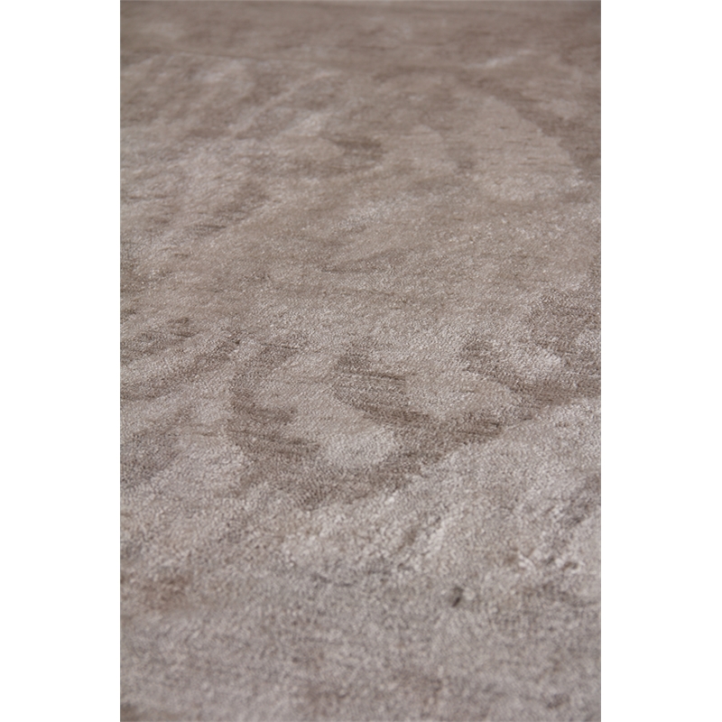 Antique'D Silk Hand-Knotted Bamboo Silk Ivory/Silver 6'x9' Area Rug