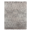 Antique'D Silk Hand-Knotted Bamboo Silk Ivory/Silver 6'x9' Area Rug