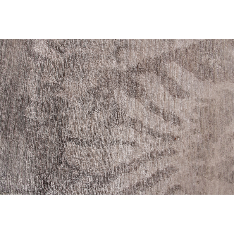 Antique'D Silk Hand-Knotted Bamboo Silk Ivory/Silver 8'x10' Area Rug
