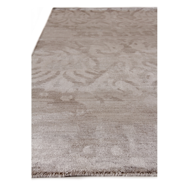 Antique'D Silk Hand-Knotted Bamboo Silk Ivory/Silver 8'x10' Area Rug