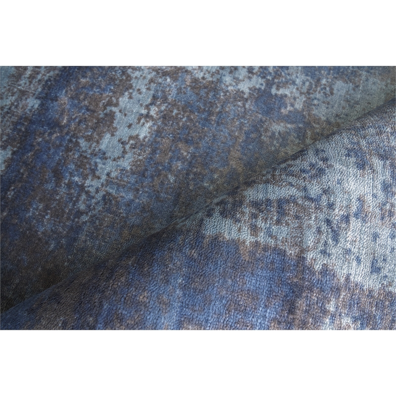 Antolini Handloomed Bamboo Silk Blue 10'x14' Area Rug