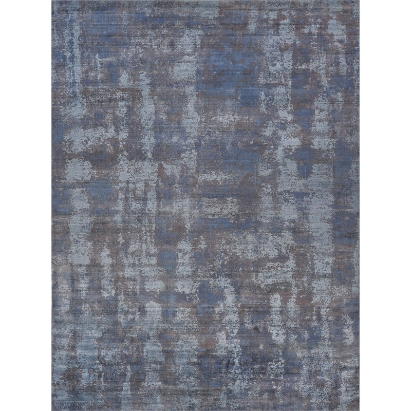 Antolini Handloomed Bamboo Silk Blue 10'x14' Area Rug