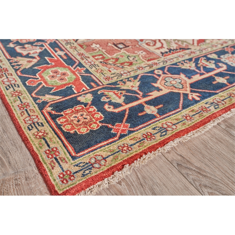 Antique Weave Serapi Hand-Knotted New Zealand Wool Red/Blue 14'x18' Area Rug