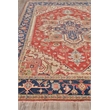 Antique Weave Serapi Hand-Knotted New Zealand Wool Red/Blue 4'x6' Area Rug