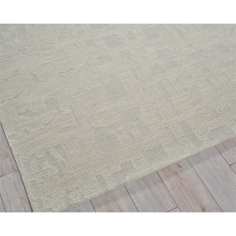 Aspen Hand-Tufted New Zealand Wool Silver/Ivory 9'x12' Area Rug
