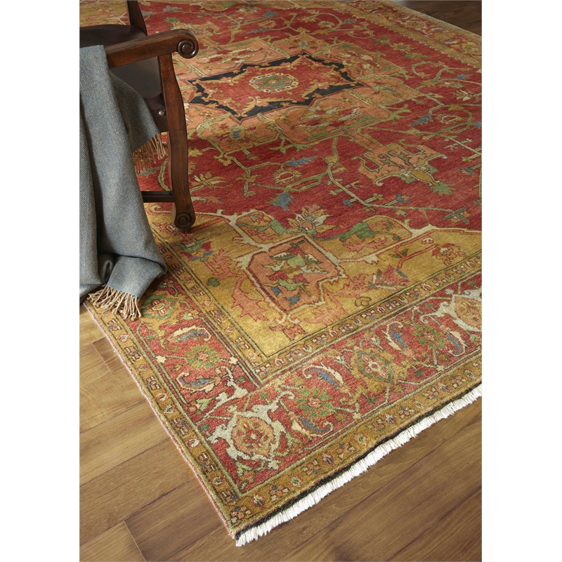 Antique Weave Serapi Hand-Knotted New Zealand Wool Red 14'x18' Area Rug