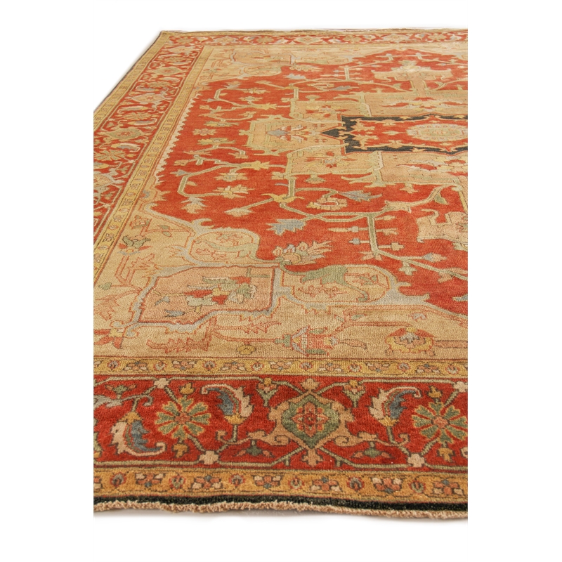 Antique Weave Serapi Hand-Knotted New Zealand Wool Red 9'x12' Area Rug