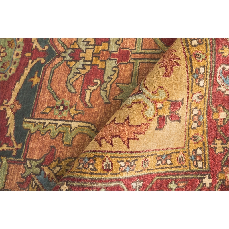 Antique Weave Serapi Hand-Knotted New Zealand Wool Red 9'x12' Area Rug