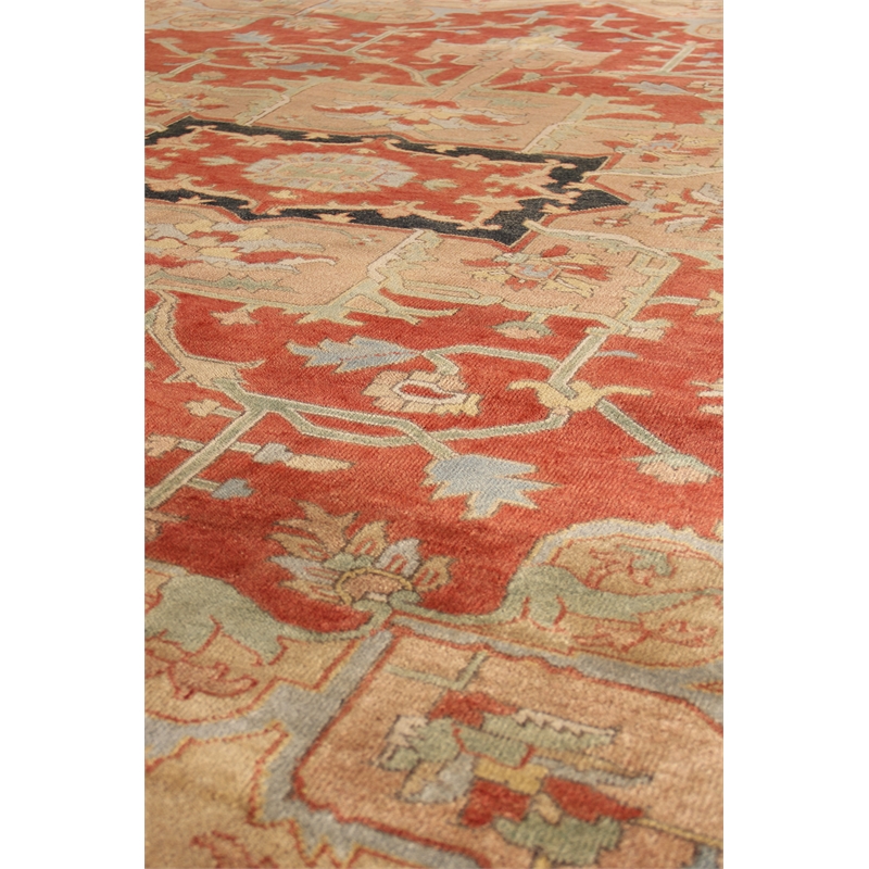 Antique Weave Serapi Hand-Knotted New Zealand Wool Red 9'x12' Area Rug