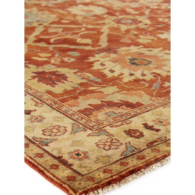 Antique Weave Serapi Hand-Knotted New Zealand Wool Red/Ivory 10'x14' Area Rug