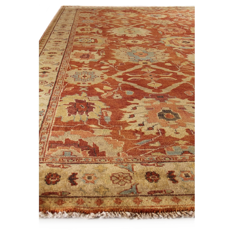 Antique Weave Serapi Hand-Knotted New Zealand Wool Red/Ivory 10'x14' Area Rug