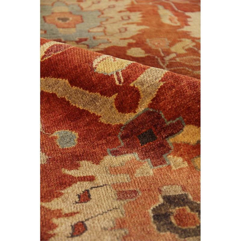 Antique Weave Serapi Hand-Knotted New Zealand Wool Red/Ivory 10'x14' Area Rug