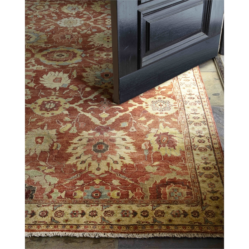 Antique Weave Serapi Hand-Knotted New Zealand Wool Red/Ivory 8'x10' Area Rug