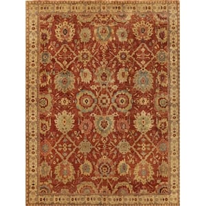 Antique Weave Serapi Hand-Knotted New Zealand Wool Red/Ivory 8'x10' Area Rug