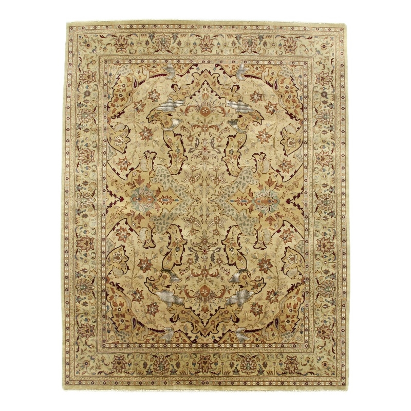 Antique Weave Sultanabad Hand-Knotted Wool Gold/Green 14'x16' Area Rug