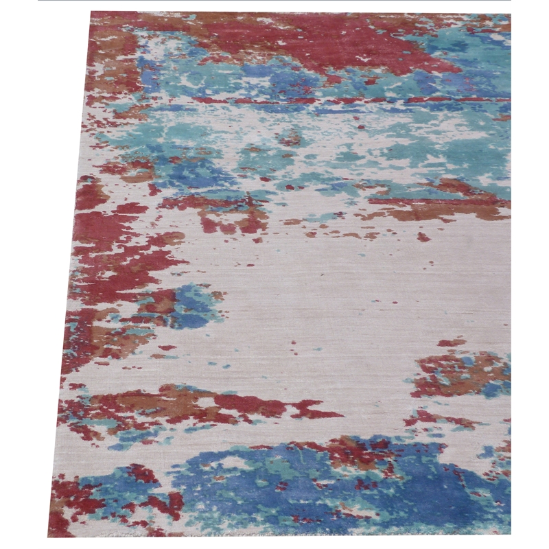 Antolini Handloomed Bamboo Silk Red/Multi 8'x10' Area Rug