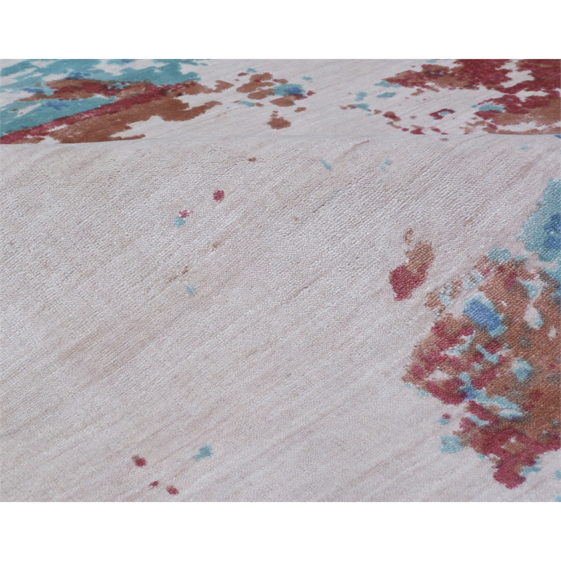 Antolini Handloomed Bamboo Silk Red/Multi 8'x10' Area Rug