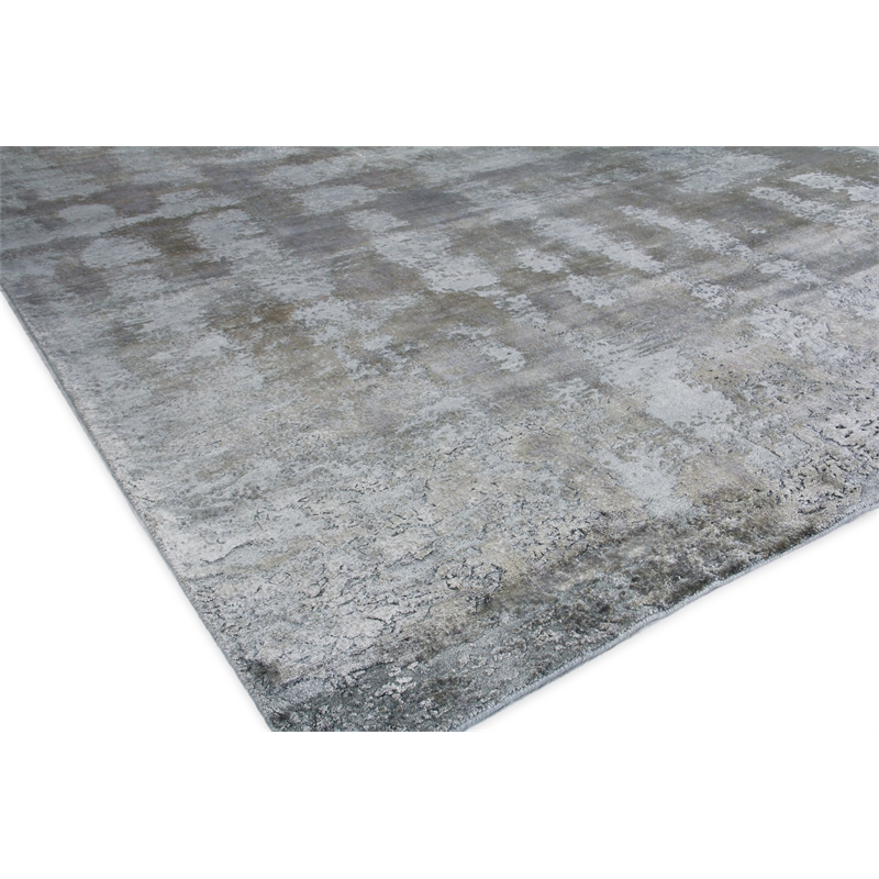 Antolini Handloomed Bamboo Silk Silver/Multi 8'x10' Area Rug