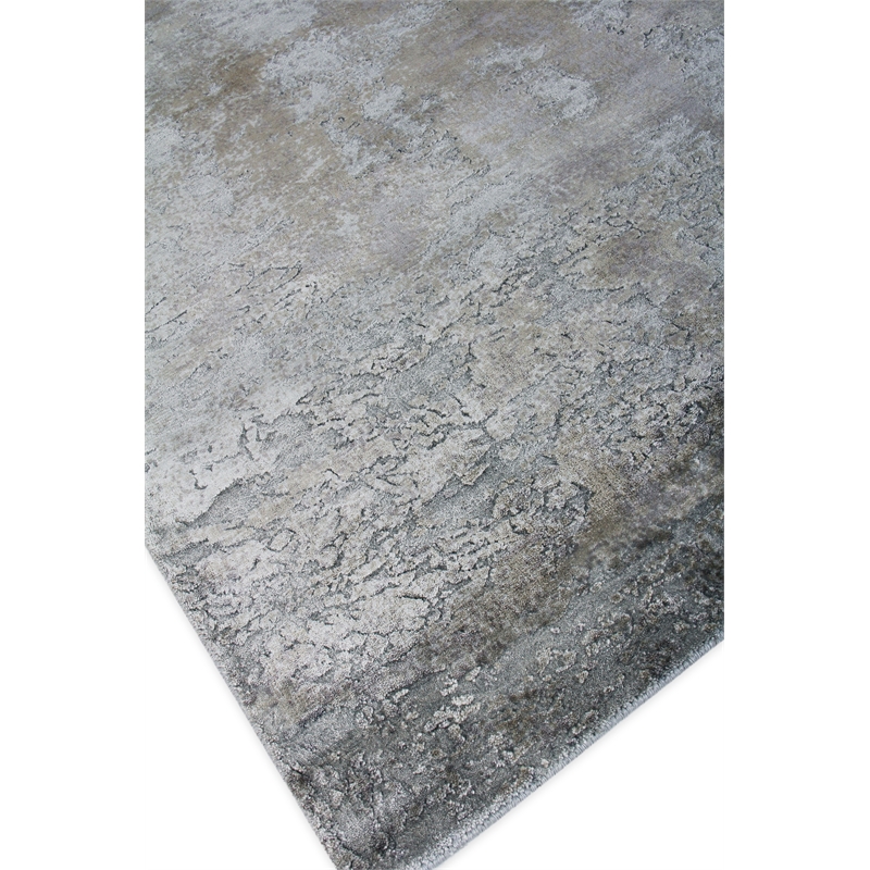 Antolini Handloomed Bamboo Silk Silver/Multi 8'x10' Area Rug