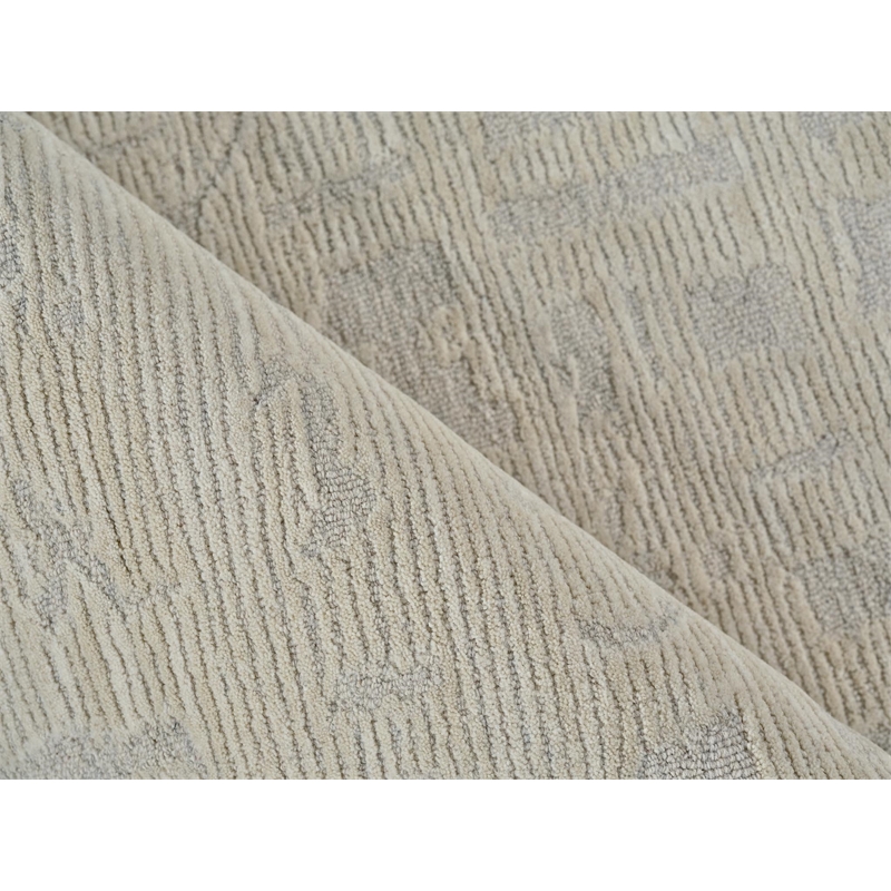 Aspen Hand-Tufted New Zealand Wool Silver/Ivory 6'x9' Area Rug