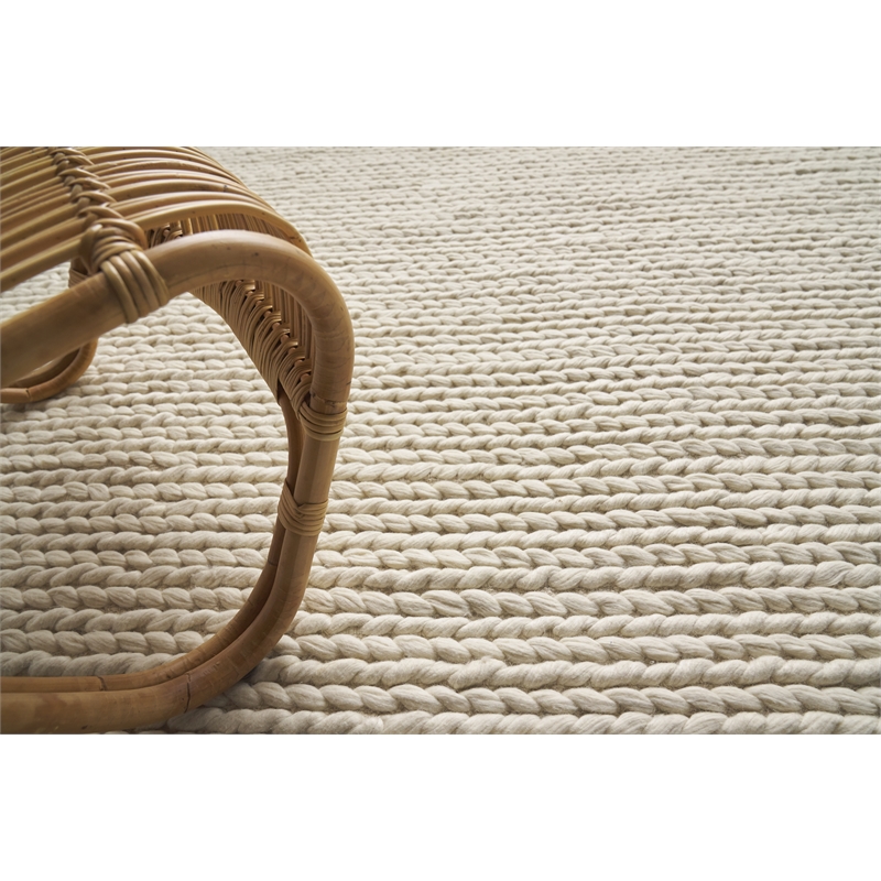 Arlow Flatweave Polyester/Cotton Ivory 5'x8' Area Rug