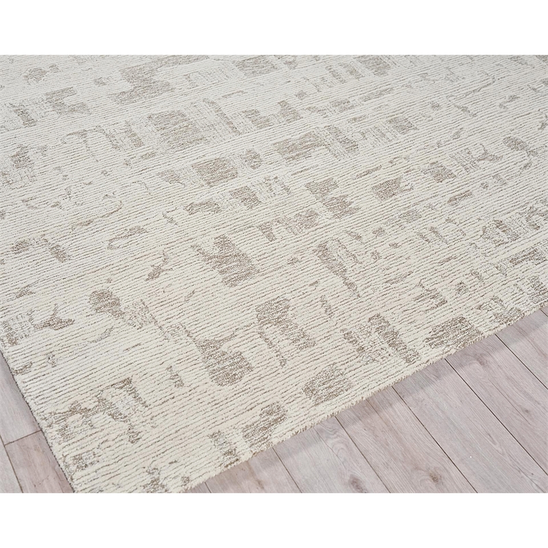 Aspen Hand-Tufted New Zealand Wool Natural Beige/Ivory 6'x9' Area Rug
