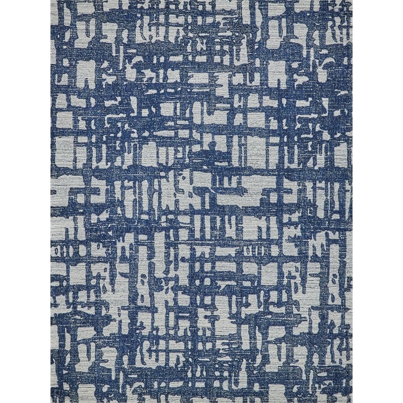 Aspen Hand-Tufted New Zealand Wool Navy/Natural Gray 10'x14' Area Rug