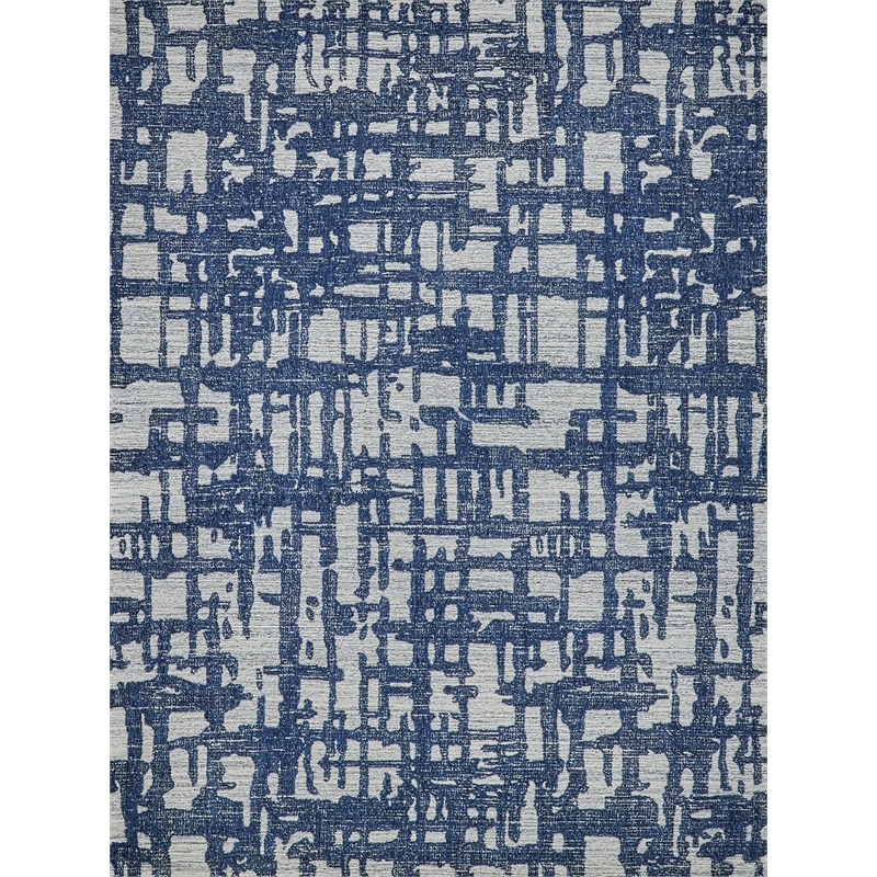 Aspen Hand-Tufted New Zealand Wool Navy/Natural Gray 14'x18' Area Rug