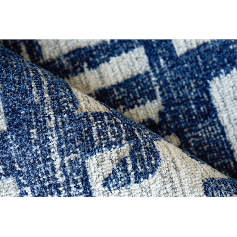 Aspen Hand-Tufted New Zealand Wool Navy/Natural Gray 6'x9' Area Rug
