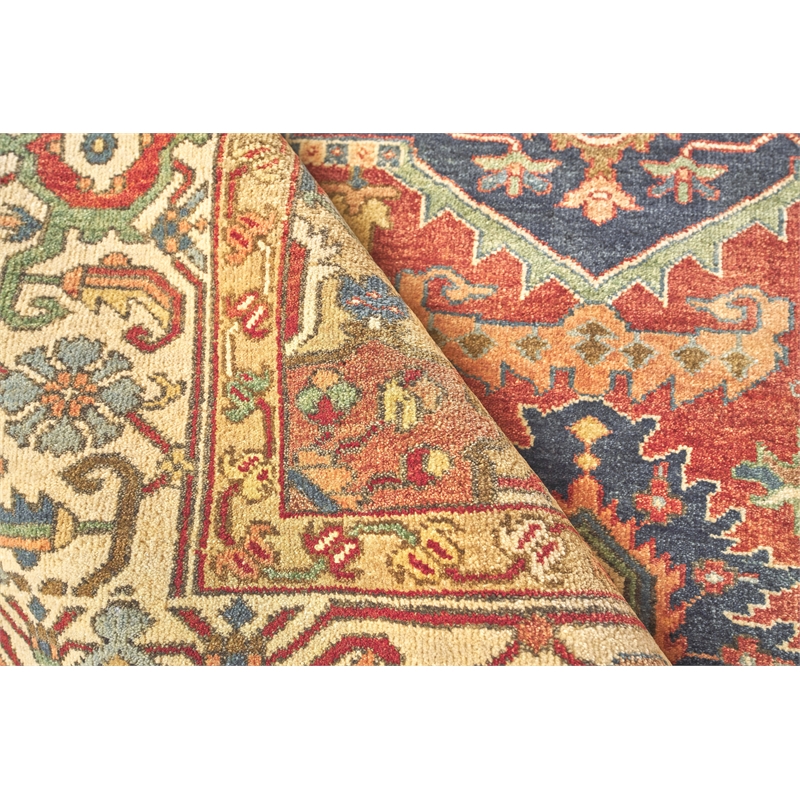 Antique Weave Serapi Hand-Knotted New Zealand Wool Red/Ivory 12'x15' Area Rug