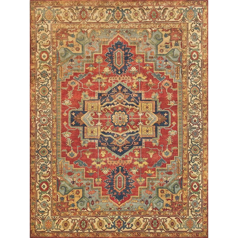 Antique Weave Serapi Hand-Knotted New Zealand Wool Red/Ivory 14'x18' Area Rug