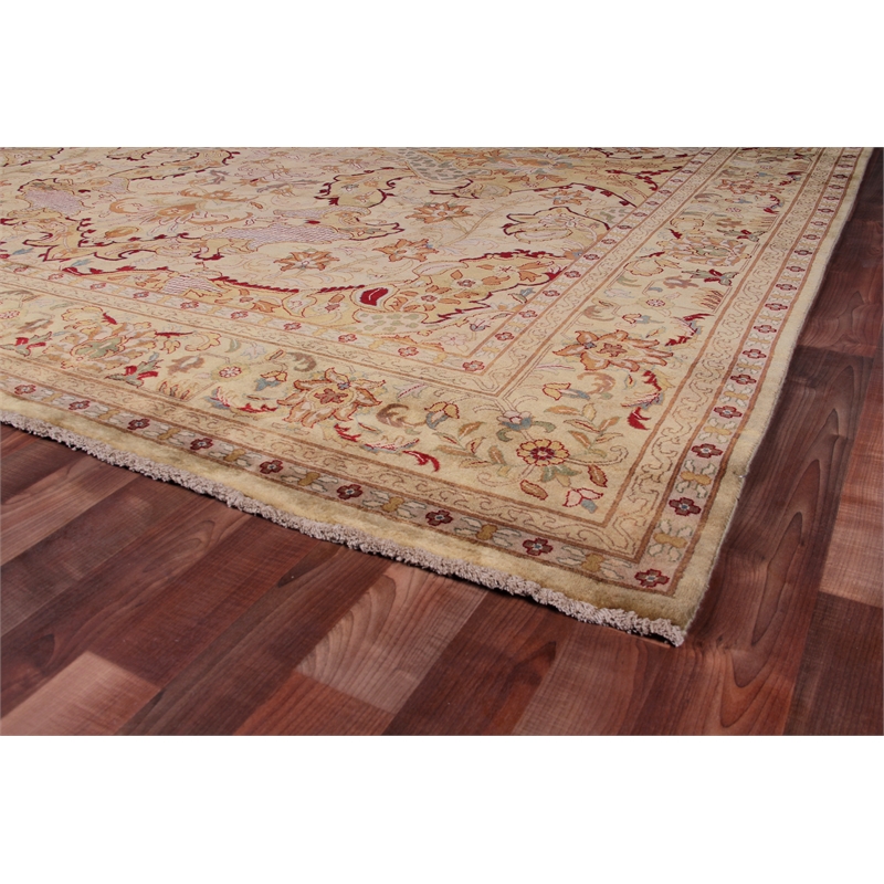 Antique Weave Sultanabad Hand-Knotted Wool Gold/Green 12'x15' Area Rug