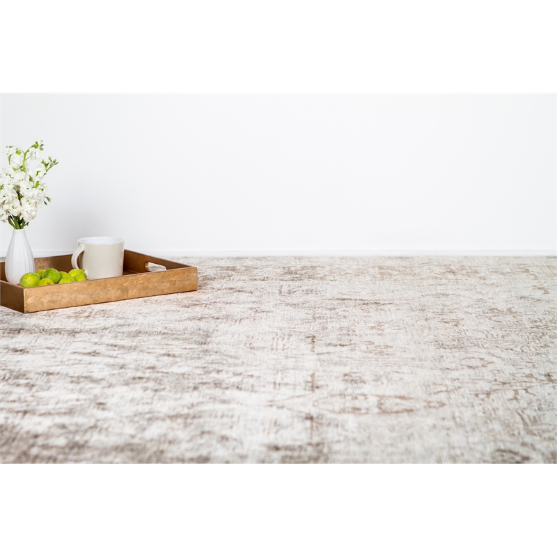 Antique'D Silk Hand-Knotted Bamboo Silk Beige 6'x9' Area Rug