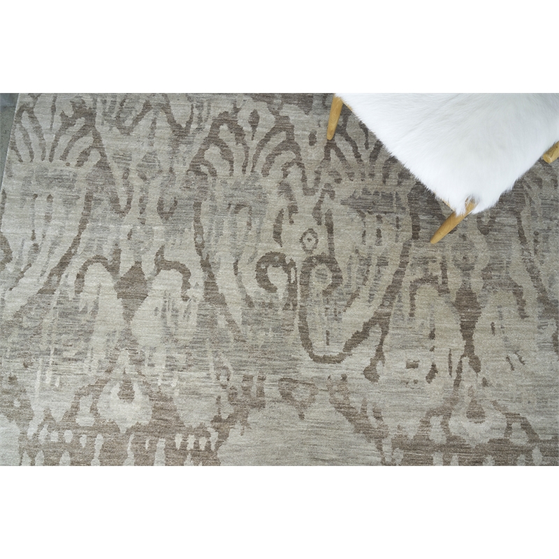 Antique'D Silk Hand-Knotted Bamboo Silk Beige 8'x10' Area Rug