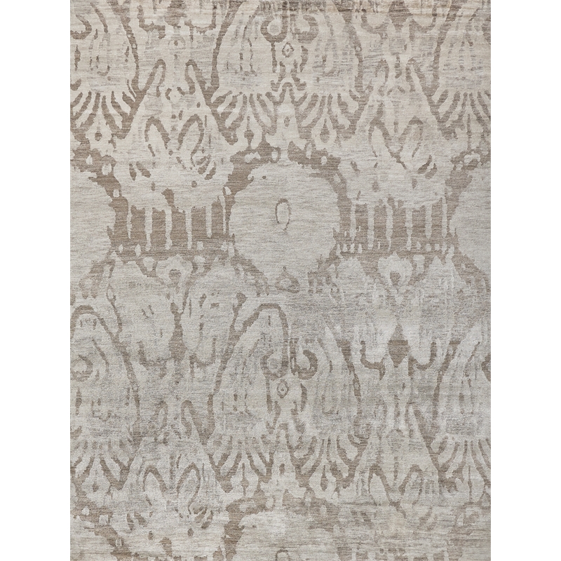 Antique'D Silk Hand-Knotted Bamboo Silk Beige 9'x12' Area Rug