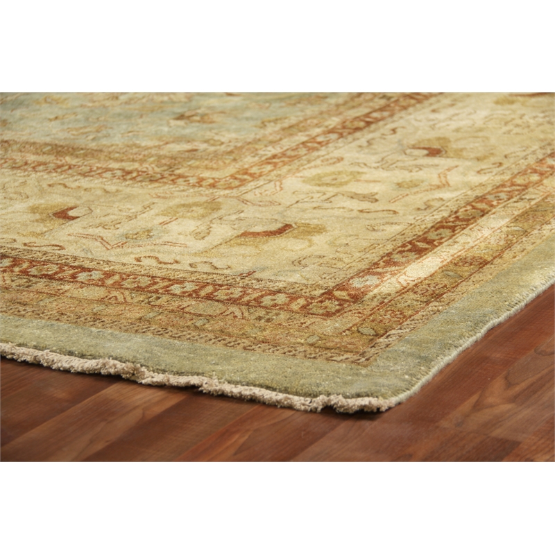 Antique Weave Ziegler Hand-Knotted Wool Blue/Beige 14'x18'6