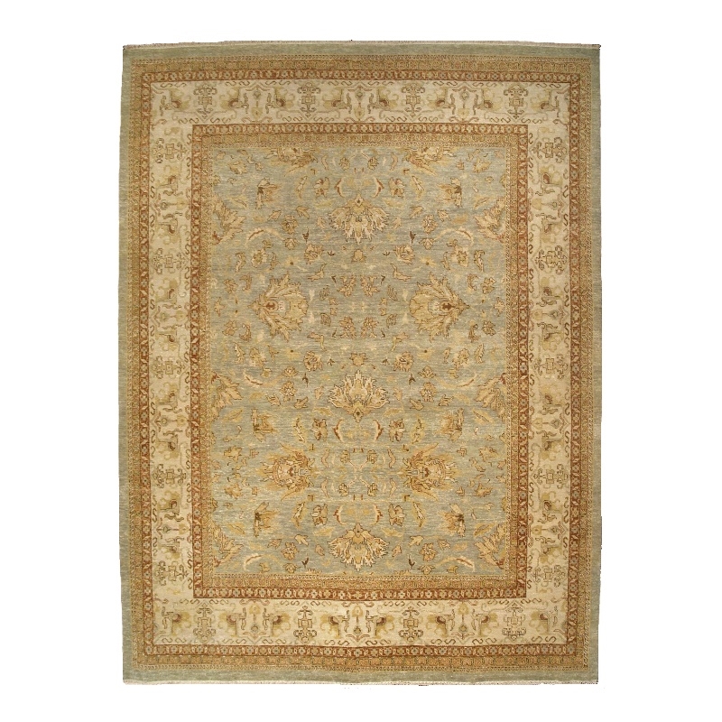 Antique Weave Ziegler Hand-Knotted Wool Blue/Beige 14'x18'6