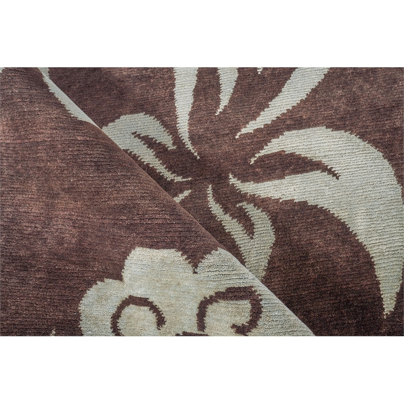 Antique Weave Ziegler Hand-Knotted Wool Brown/Light Blue 9'x10' Area Rug