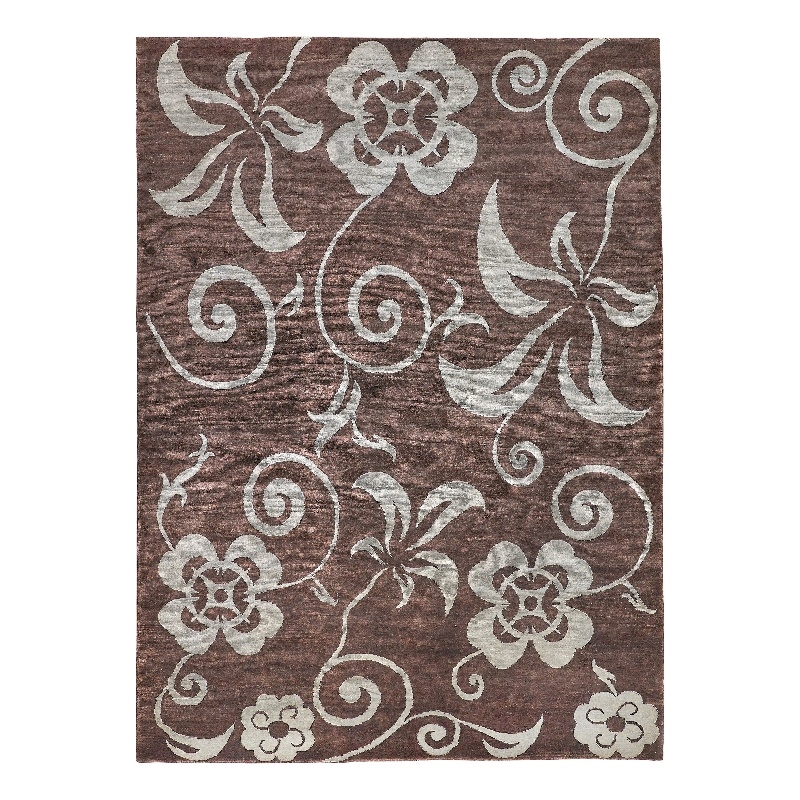 Antique Weave Ziegler Hand-Knotted Wool Brown/Light Blue 9'x10' Area Rug