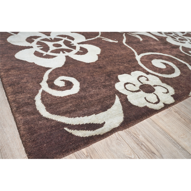 Antique Weave Ziegler Hand-Knotted Wool Brown/Light Blue 9'x12'6