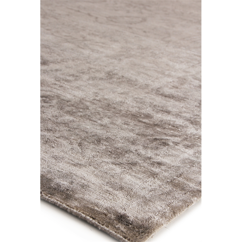 Antique'D Silk Hand-Knotted Bamboo Silk Silver 9'x12' Area Rug