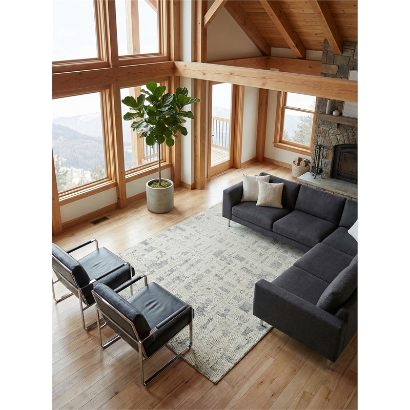 Aspen Hand-Tufted New Zealand Wool Natural Gray/Ivory 10'x14' Area Rug