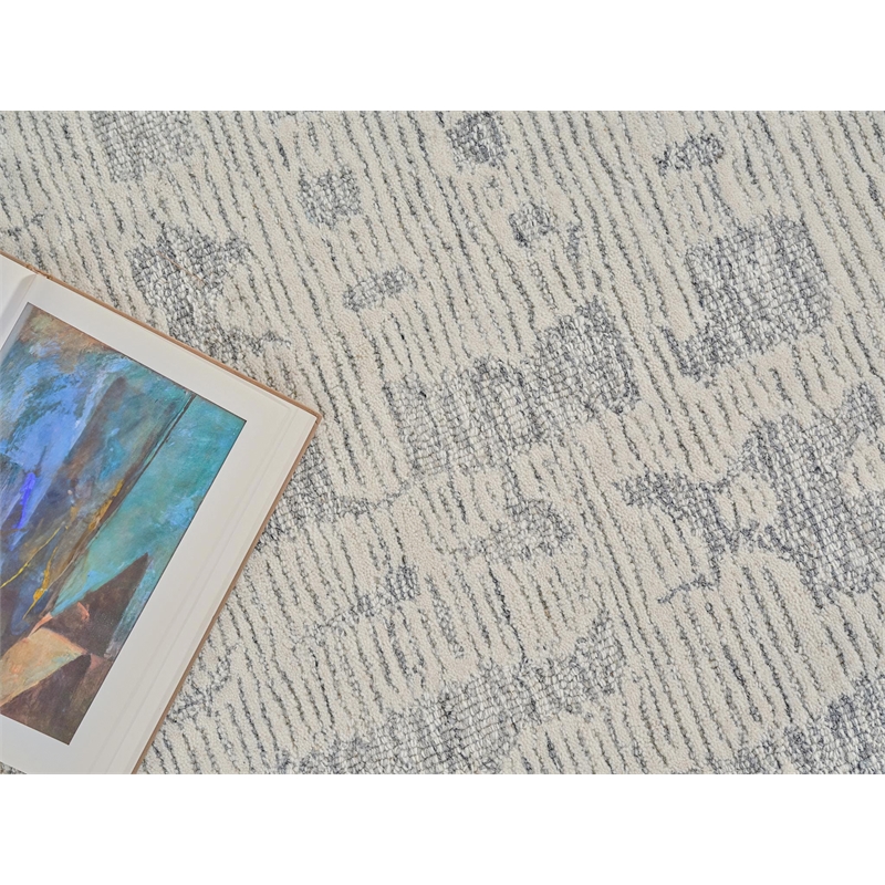 Aspen Hand-Tufted New Zealand Wool Natural Gray/Ivory 9'x12' Area Rug