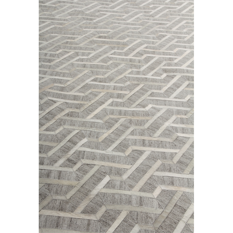 Berlin Hand-Tufted Leather/Viscose Silver/Ivory 9'6