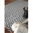 Berlin Hand-Tufted Leather/Viscose Charcoal/Ivory 5'x8' Area Rug