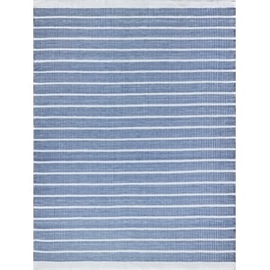 Boca Flatweave Pet Ivory/Blue 5'x8' Area Rug