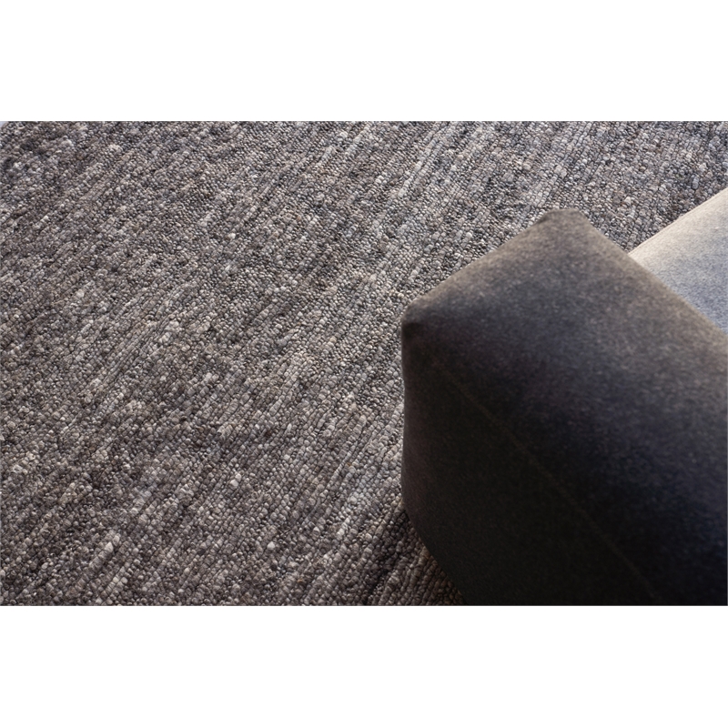 Borelli Handloomed New Zealand Wool Dark Gray 14'x18' Area Rug
