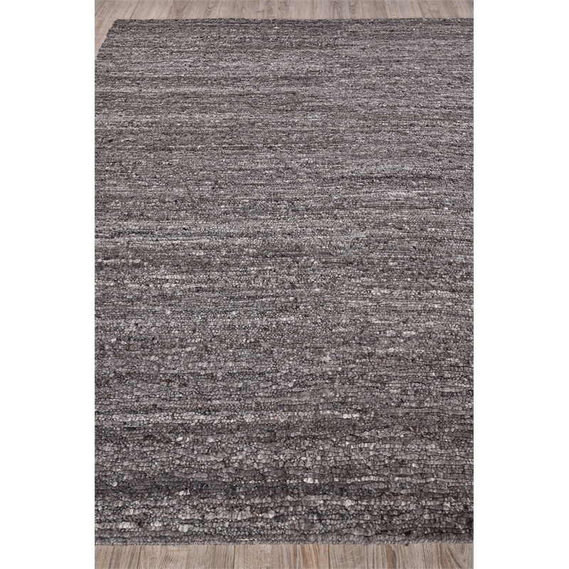 Borelli Handloomed New Zealand Wool Dark Gray 8'x10' Area Rug