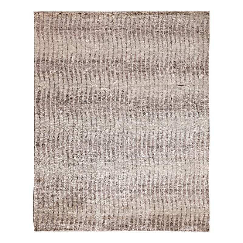 Bamboo Silk Hand-Knotted Bamboo Silk Beige/Brown 12'x15' Area Rug